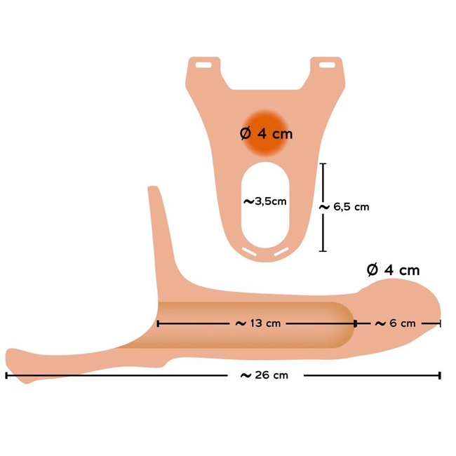 Полый страпон с поясом Evolved Adam's Flexskin Hollow, телесный AE-WF-3558-2 - Evolved - Полые страпоны - Купить