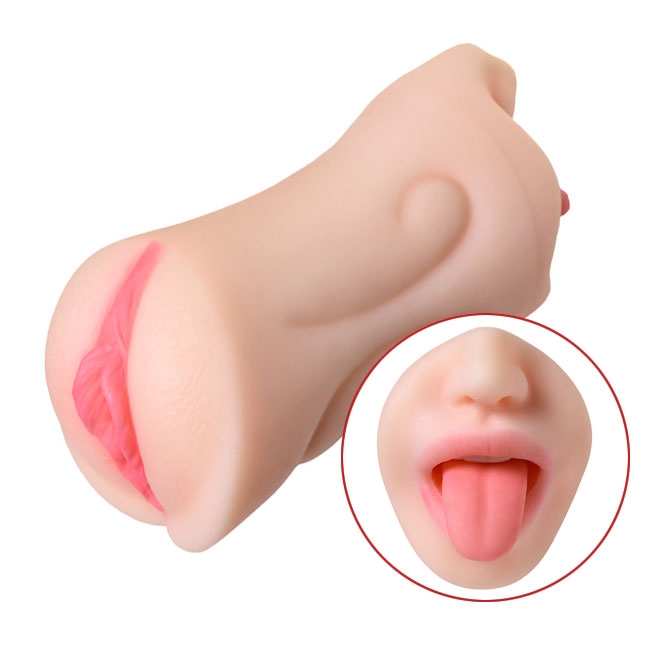 Мастурбатор рот и вагина Toyfa Juicy Pussy Fruity Tongue, телесный 0T-00013223 - TOYFA - Вагины - Купить