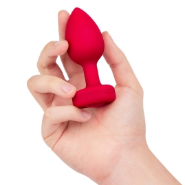 Вибро-пробка Vibrating Heart Shape Jewel Plug M-L
