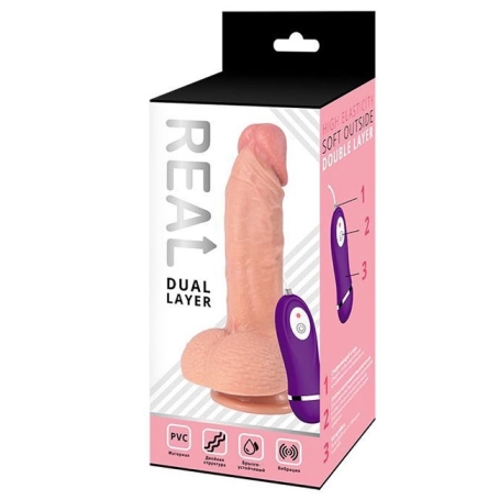 Фаллос-вибратор Real Dual Layer