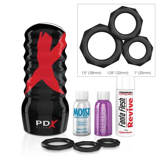 Мастурбатор-вагина в тубе с вибрацией Pipedream PDX Elite Pussy Stroker, телесный  RD521 - PipeDream - Вагины - Купить