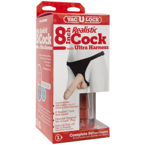 Страпон Doc Johnson - Realistic Ultra Harness 8&quot;