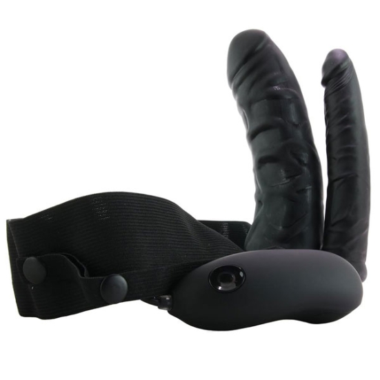 Страпон полый Lux Fetish Unisex Vibrating Double Penetrating