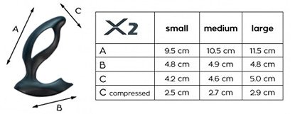 Размеры стимулятора простаты Xpander X2