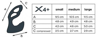 Размеры стимулятора простаты Xpander X4+